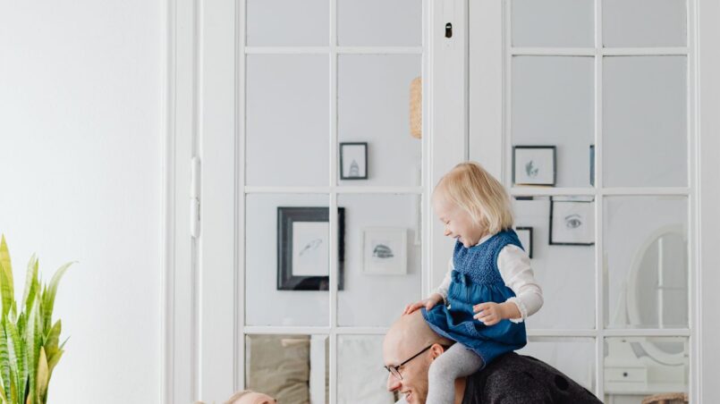 happy family in their home